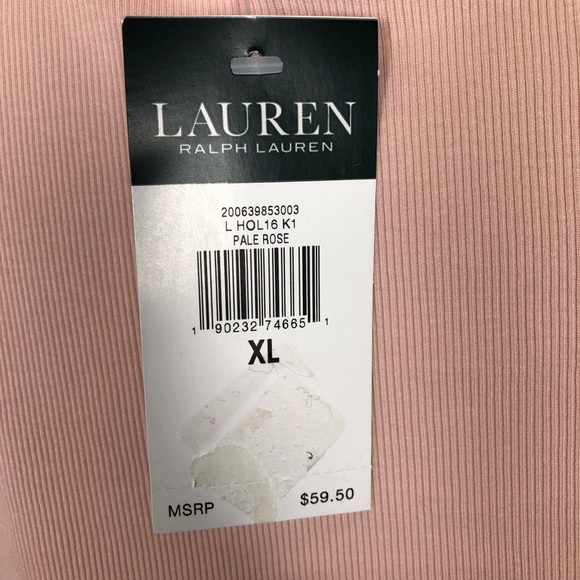 Ralph Lauren Pink Ribbed Long Sleeved Tee Size XL - Picture 5 of 7